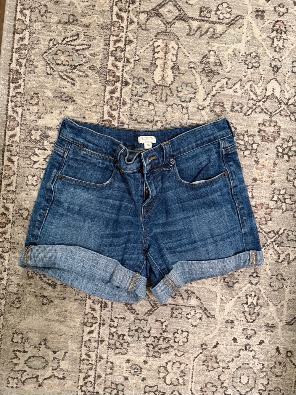 J. Crew Dark Blue Denim Roll-Cuff Women's Shorts